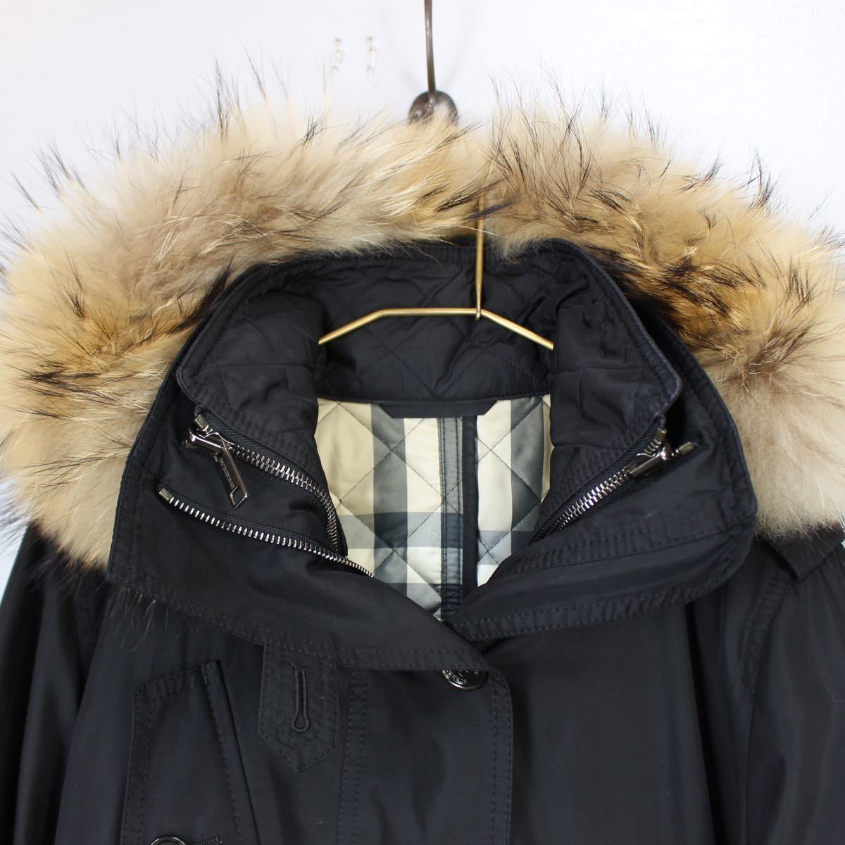 BURBERRY RACOON FUR MODS COAT WITH QUILTING LINER/バーバリーロンドンラクーンファーキルティングライナー付モッズコート_画像4