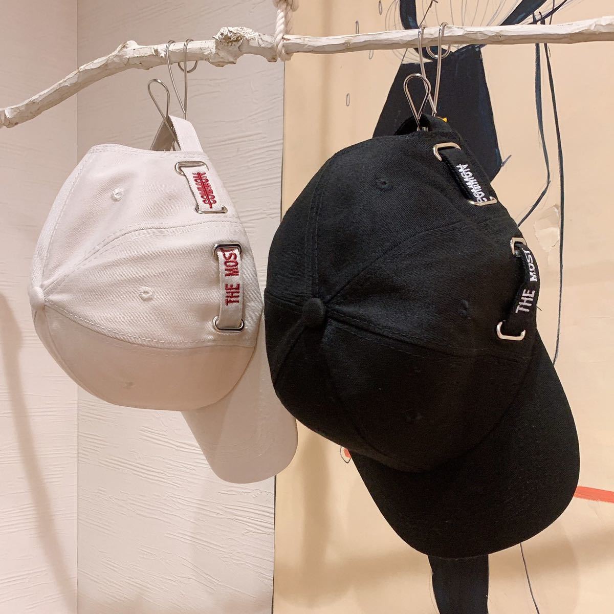 人気提案 ロゴ キャップ 帽子 ヒップホップ ストリート 韓国 ユニセックス 黒