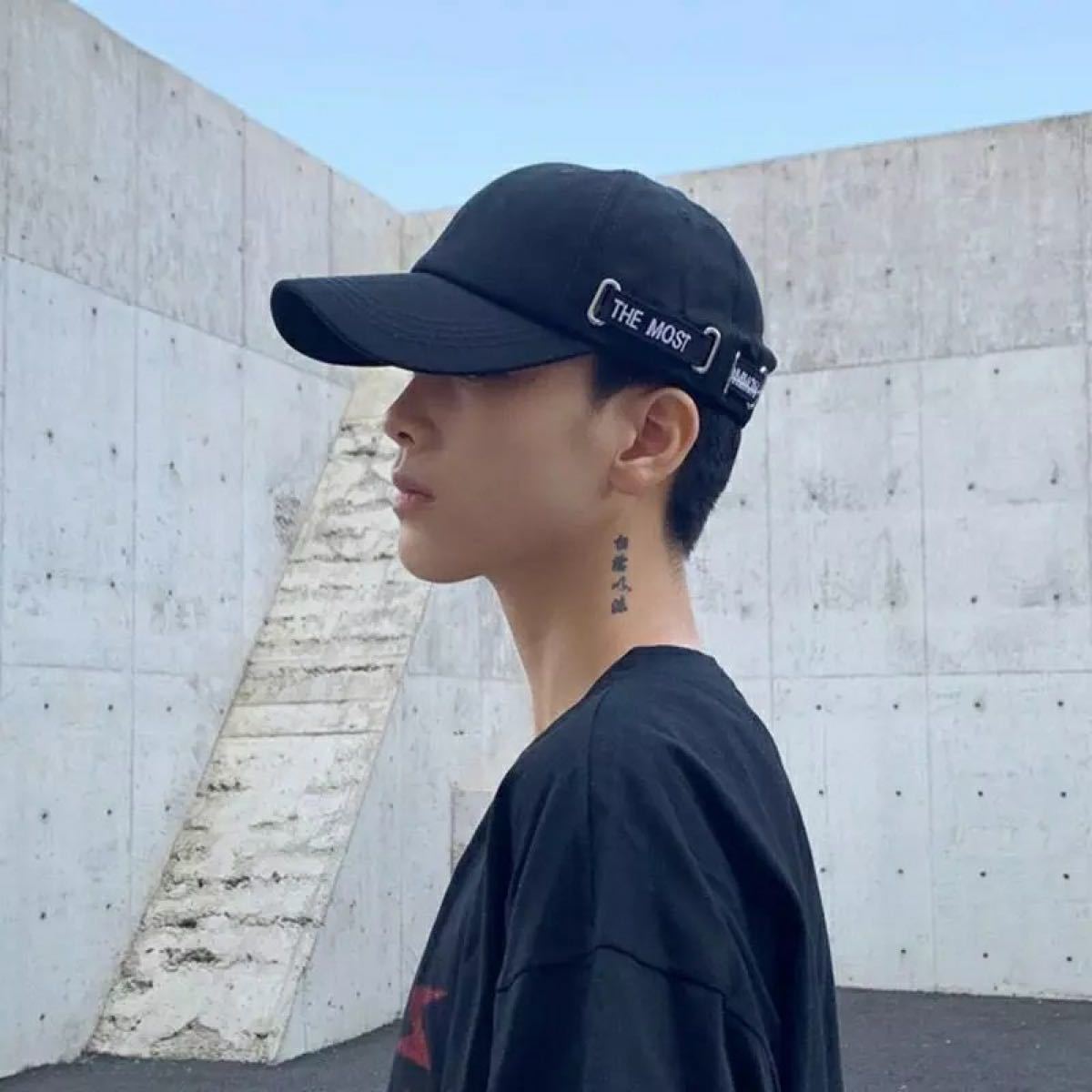 キャップ 帽子 ユニセックス 韓国 ドクロ ストリート ブラック