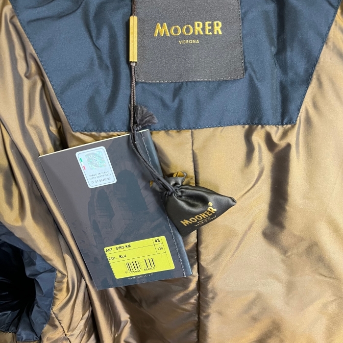 週末売り切り価格★MOORER ムーレー SIRO KM BLUE ネイビー ダウンジャケット 48 即日発送 保存袋 ハンガー付き 新品未使用_画像3