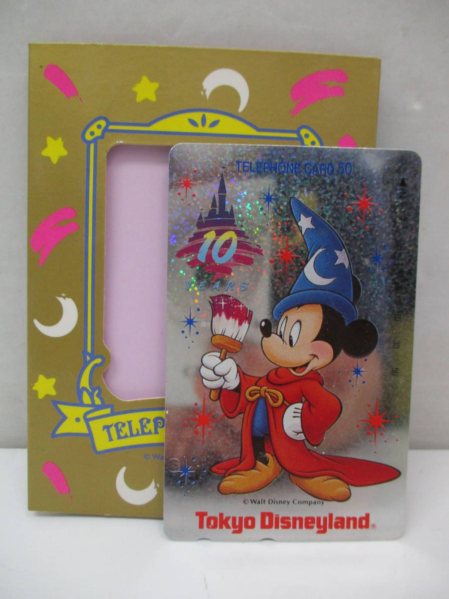  Tokyo Disney Land 10 годовщина телефонная карточка Mickey Mouse картон имеется не использовался 50 частотность картон повреждение 