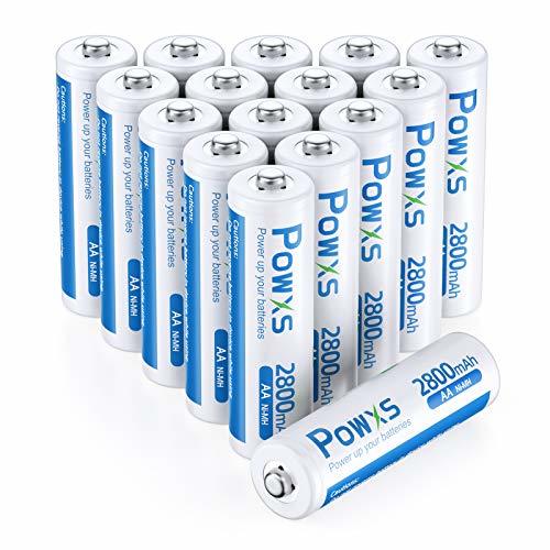 格安 POWXS 単三電池 充電式 ニッケル水素電池 2800mAh 約1500回使用可能 ケース付き16本入り 液漏れ防止_画像1