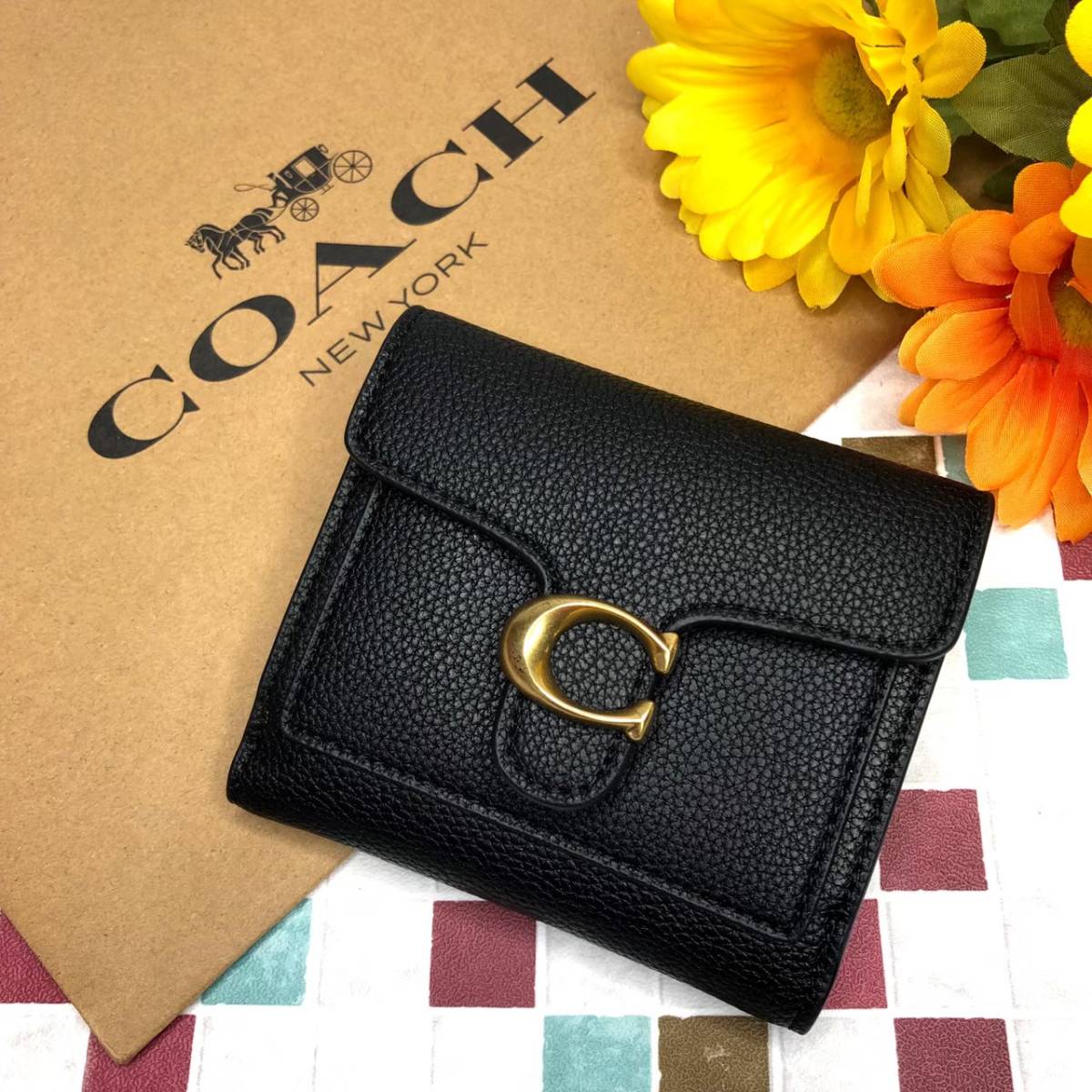 COACH コーチ 二つ折り財布 ブラック 黒 タビー 新品（¥9,500） dofeli.com