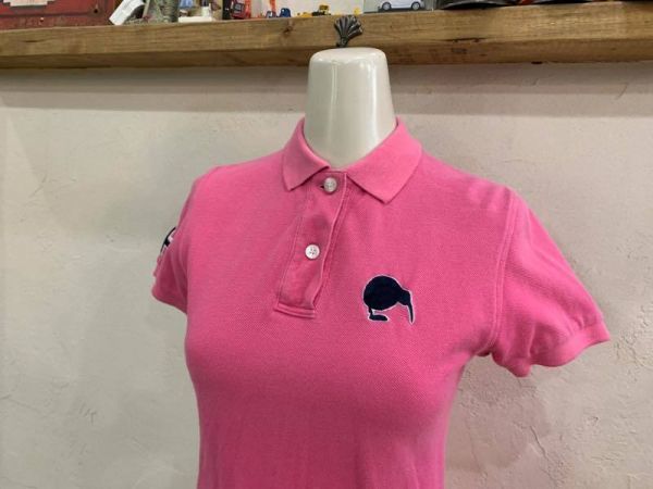 X72★edit of KIWI（エディットオブキウィ）★鹿の子素材 半袖ポロシャツ ピンク S レディース Tシャツ USED ゴルフウェア_画像3