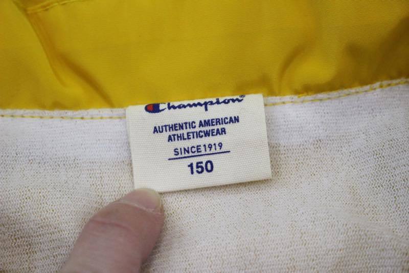 *champion/ Champion reverse side nappy coach jacket size150cm Kids yellow color kids old clothes used*