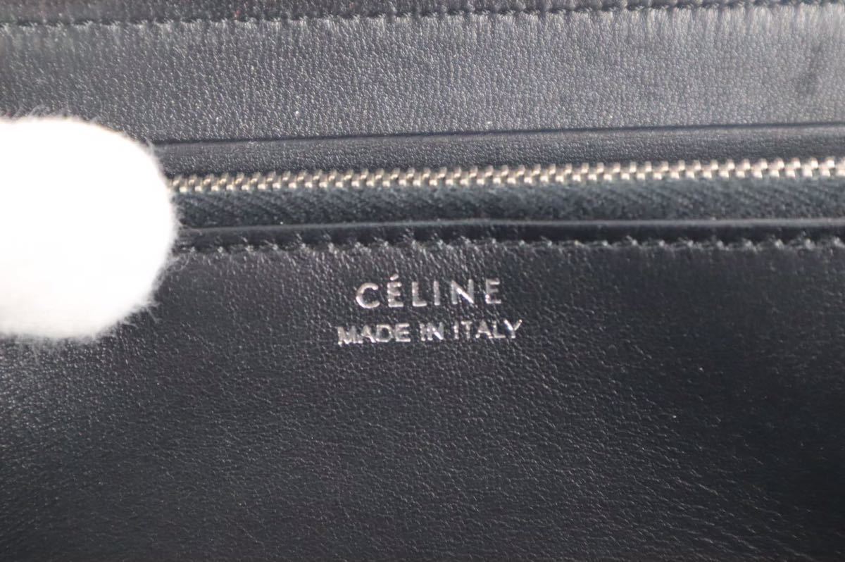 美品　CELINE　セリーヌ　長財布　レザー　ラウンドファスナー　オレンジ_画像8