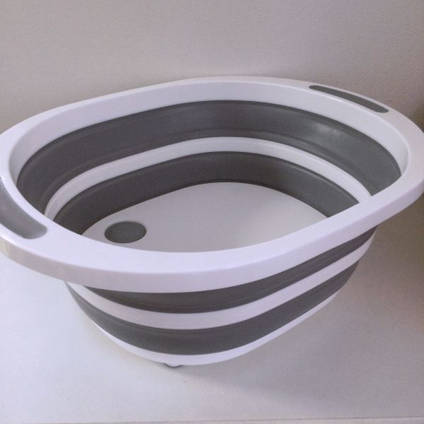 タマハシ 洗い桶 デイズ 折り畳み式 洗い桶 40×31.7×15.2cm ホワイト・グレー DS-09