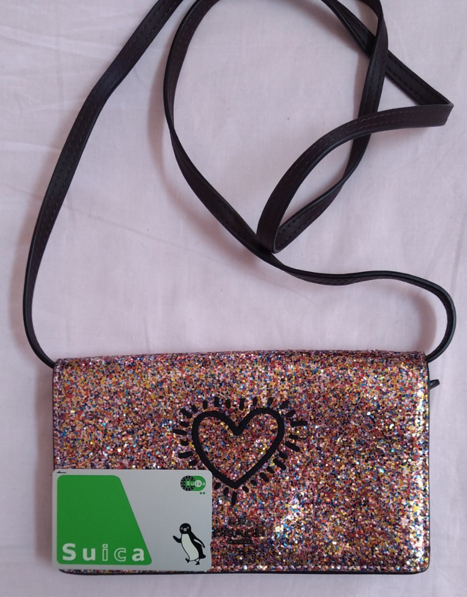 値下げしました!〉COACH(コーチ)× Keith Haring(キース・ヘリング)お財布ショルダー、ポシェット【未使用】 