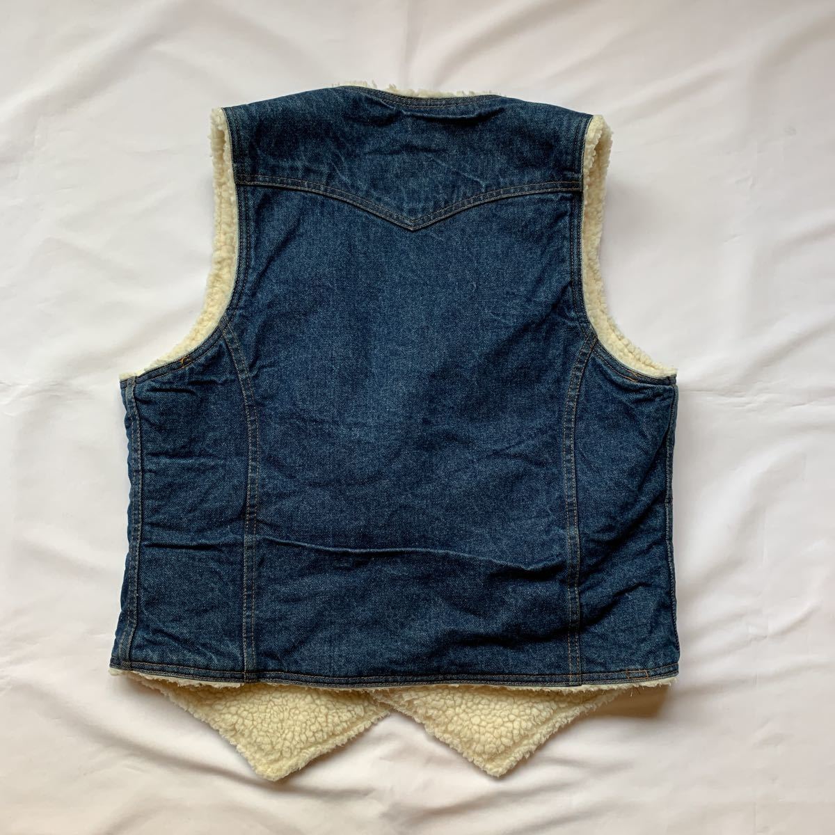 ~80s Levi's DENIM BOA VEST ヴィンテージ ビンテージ リーバイス デニムボアベスト オレンジタブ 60607-0217 アメカジ 70s ウエスタン_画像3