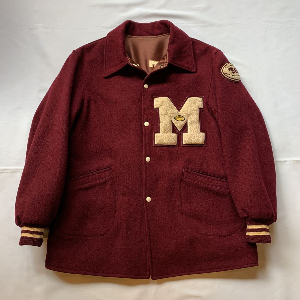 50s Collegiate House REVERSIBLE COLLEGE COAT ヴィンテージ ビンテージ リバーシブル カレッジコート スタジャン アメトラ 40s 送料無料_画像3