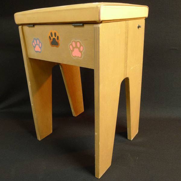 k436 кошка декоративная роспись стул сиденье открытие.. высота примерно 46. табурет стул стул кошка .. пара следы лапа /140