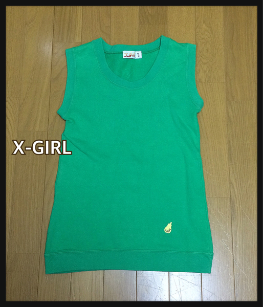 ■X-GIRL■エックスガール ストレッチノースリーブシャツ レディース:1☆TA-89_画像1