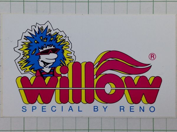 外国のステッカー：willow イラスト ビンテージ 車 +Rb_画像1