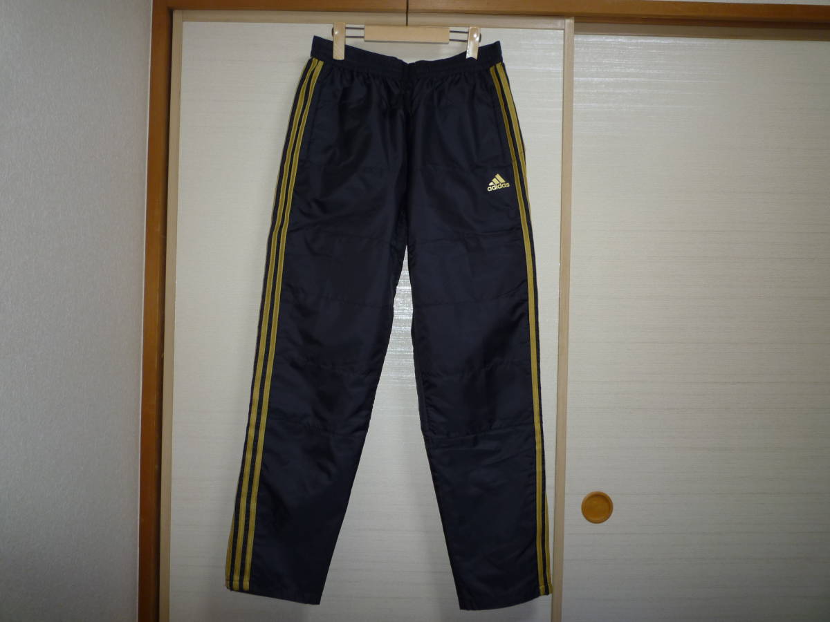  Adidas cotton inside nylon pants black × gold O size 