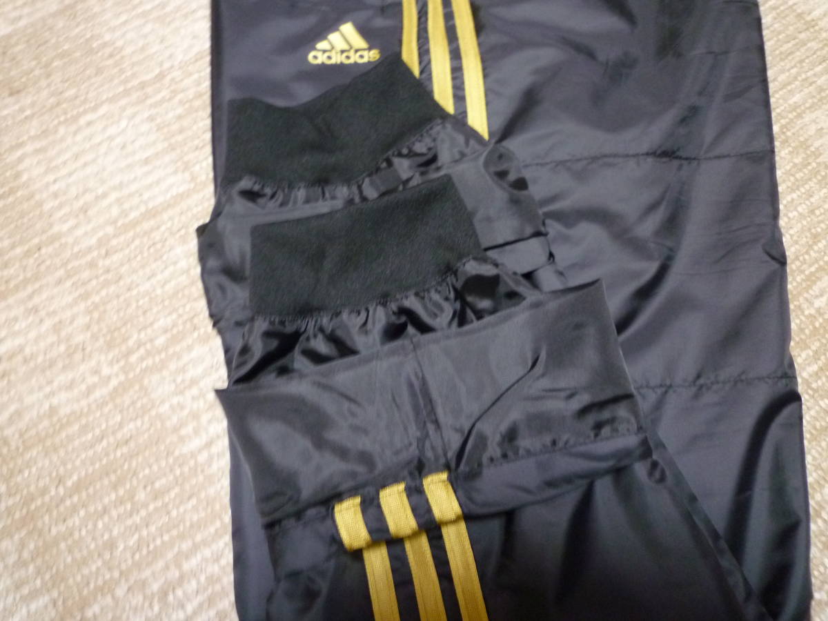  Adidas cotton inside nylon pants black × gold O size 