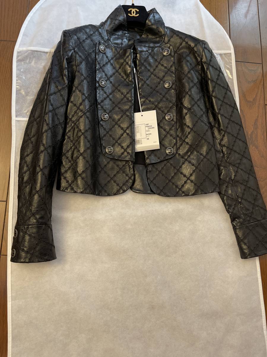 CHANEL ジャケット レザー タグ付き 38 未使用 traversebayim.com