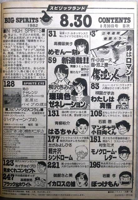 ビッグコミックスピリッツ　1982年8月30日号　小学館発行