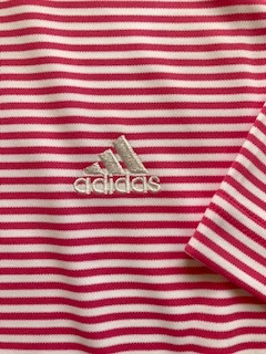 未使用品　アディダス　adidas　半袖シャツ　サイズＯ　ピンク　ストライプ_画像5