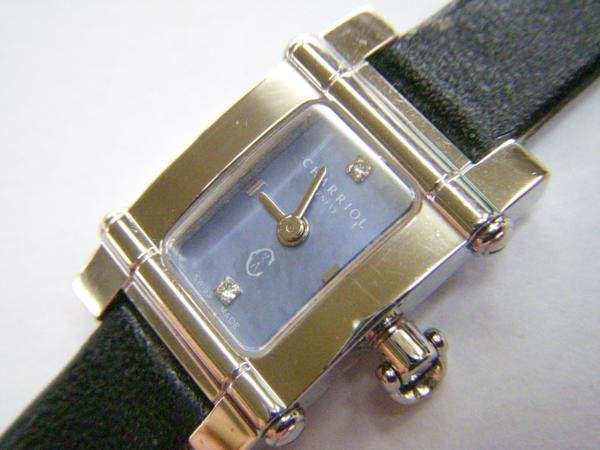 * Tochigi shop![CHARRIOR] Charriol june-b Mini integral 704 diamond leather belt specification! lady's wristwatch *