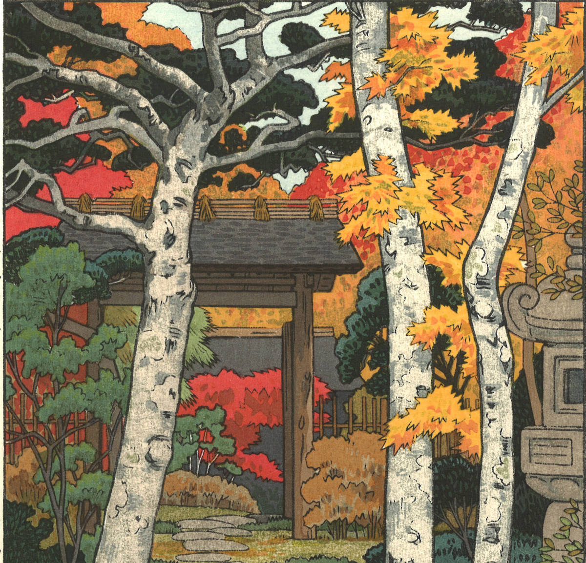 吉田遠志 木版画 015401 箱根神仙郷 山月庵 (Sangetuan Hakone 吉田遠志 木版画 015401 箱根神仙郷 山月庵 (Sangetuan Hakone