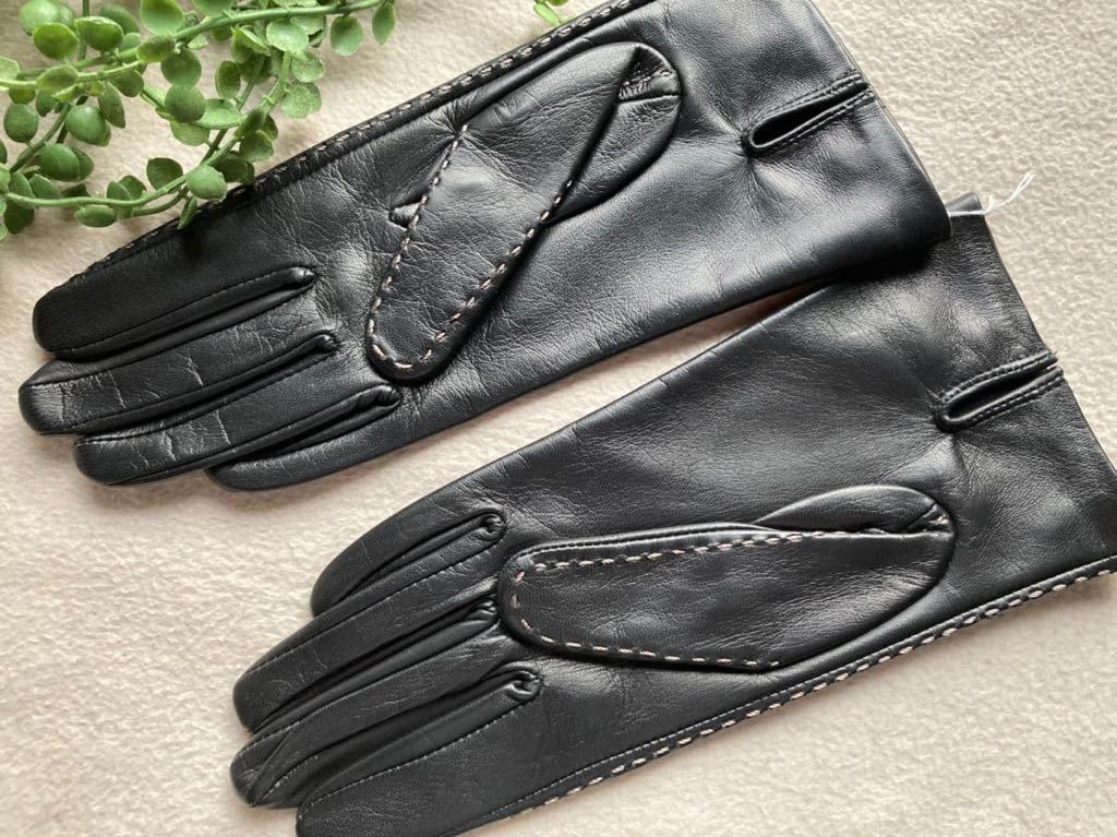 * new goods * See By Chloe See by Chloe ram leather stitch gloves lady's size 20 black 