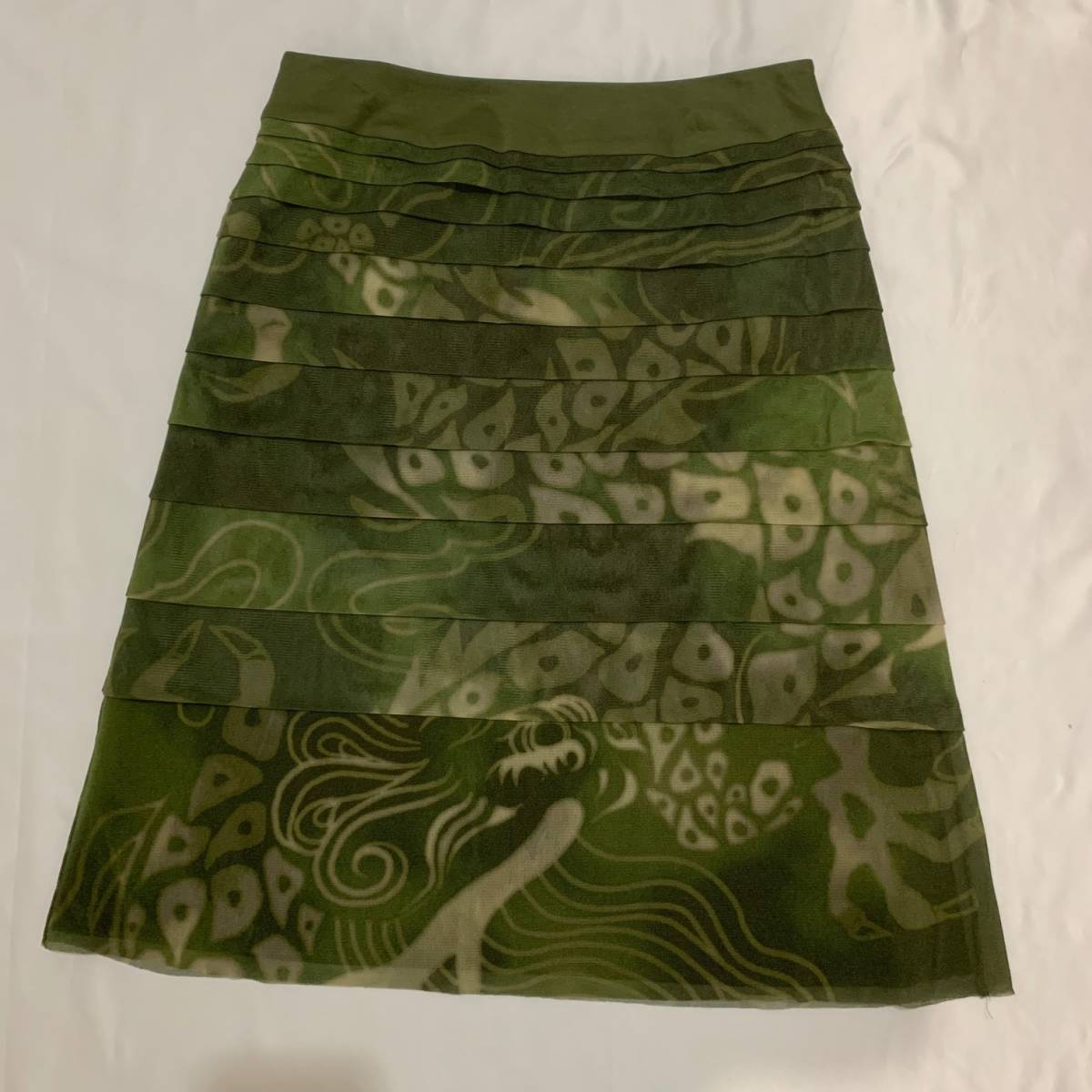 優先配送 vivienne tam 緑　アーカイブ　archive green 龍　ドラゴン　dragon ヴィヴィアンタム　スカート　skirt スカート