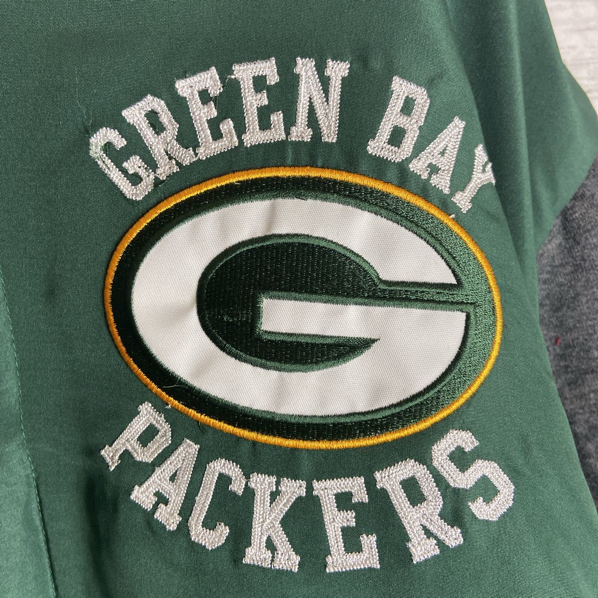 未使用 タグ付】NFL☆グリーンベイパッカーズスタジャン 刺繍 中綿入