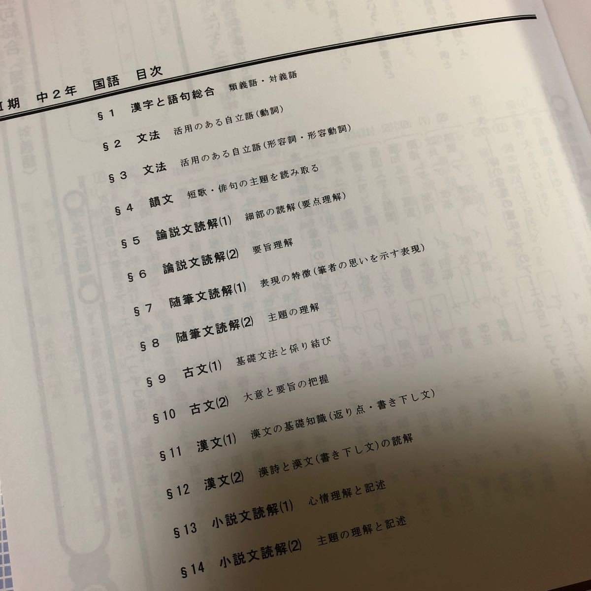 ２冊セット　能開　ゼミテキスト　中学２年　1期 2期　国語　能力開発センター　塾テキスト　高校入試　高校受験対策　解答プリント付き