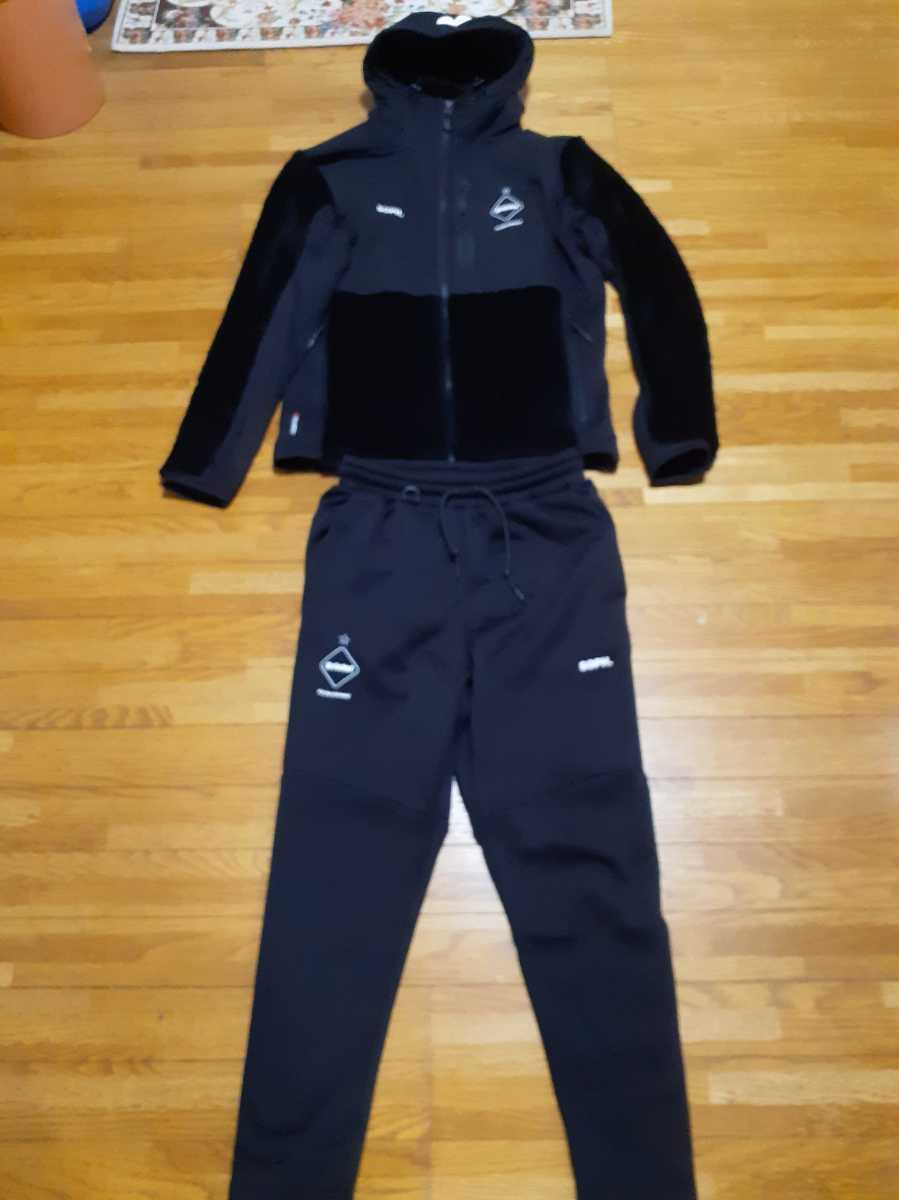 F.C.Real Bristol POLARTEC FLEECE HYBRID BLOUSON POLARTEC POWER STRETCH TRAINING PANTS上下セットアップ/ F.C.R.B.BLACKサイズ黒S