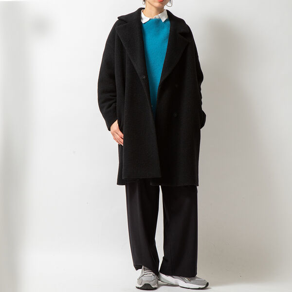 NOLLEY'S ノーリーズ シープパイルコート ミドル丈コート 羽織 黒 サイズFREE_通販サイトからの参考画像です。