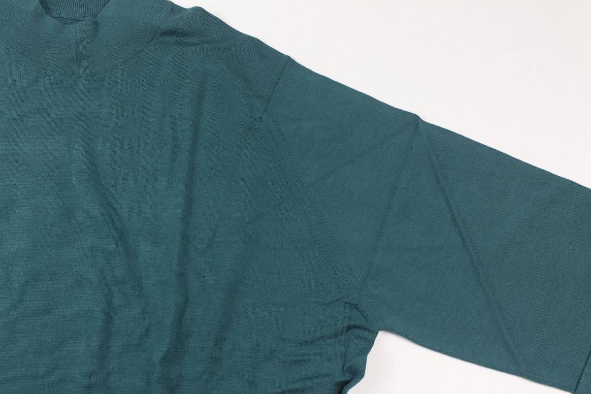 新品　John Smedley ジョンスメドレー 最高級メリノウール モックネック　XXLサイズ　DEEP EMERALD_画像3