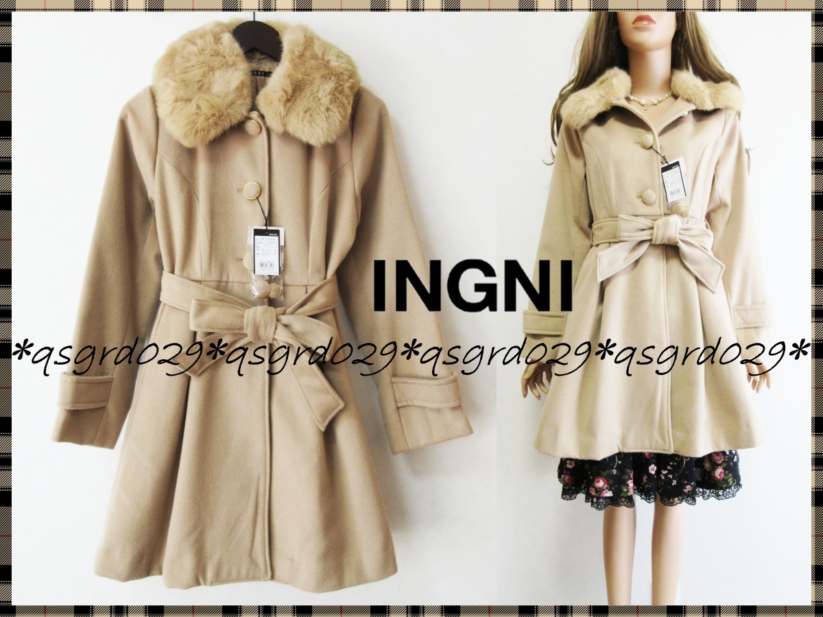 1150*SALE* новый товар * не использовался *INGNI крыло мех & лента ремень есть Dolly пальто /M размер 