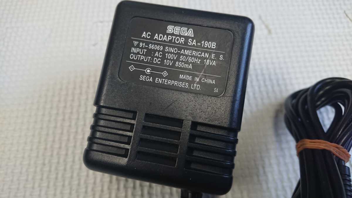 SEGA Sega Mega Drive MEGA DRIVE MD game accessory AC adaptor SA-190B AC 100V 18VA DC 10V 850mA peripherals used 