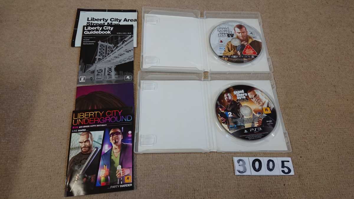 PS3 PlayStation プレイステーション プレステ ソフト 2本 セット グランドセフトオート 4 Libery City マップ ゲーム 中古_画像3