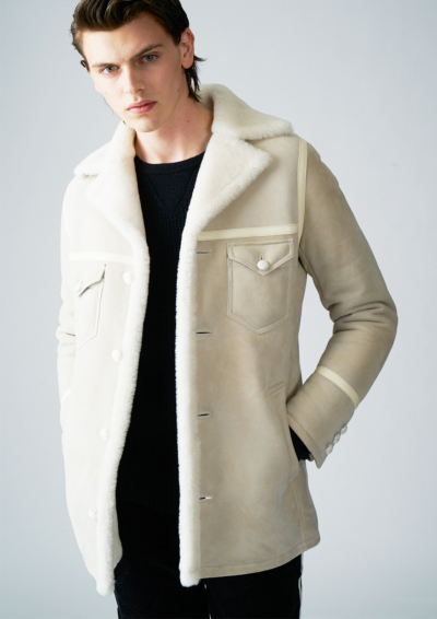 AKM 定価53万 SINGLE RANCH COAT 羊革 スペイン メリノ ムートン