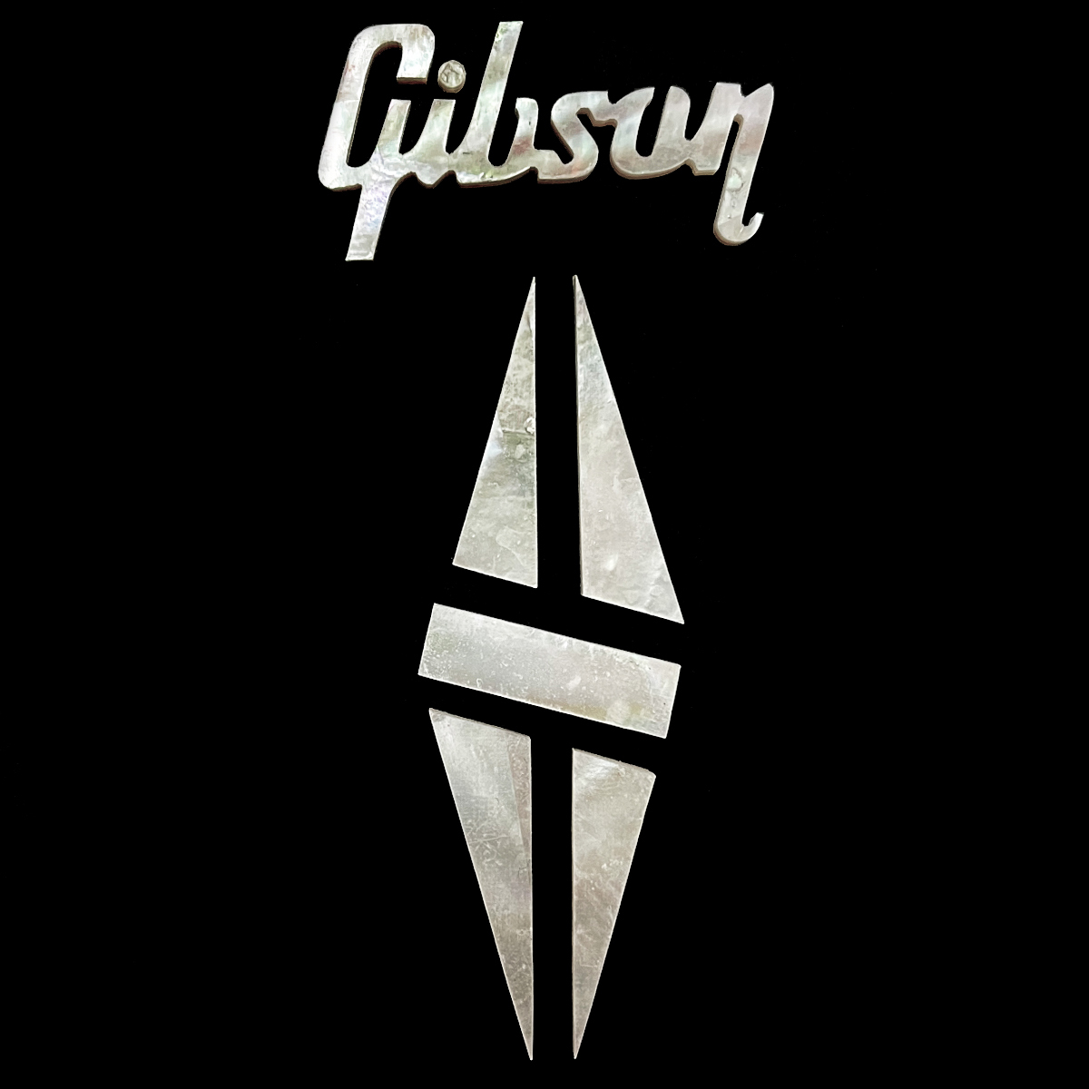 2mm厚 Gibsonヒスコレ系ロゴ + ダイアモンドインレイ　セット