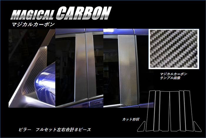 ハセプロ マジカルカーボン ピラーフルセット バイザーカットタイプ 日産 セレナ C27/e-POWER 2016.8~2019.7 ブラック CPN-VF60