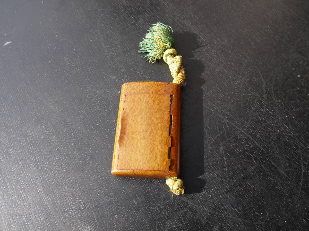 [A11214] времена из дерева netsuke кошелек для мелочи . дым . inserting бардачок античный ⑩