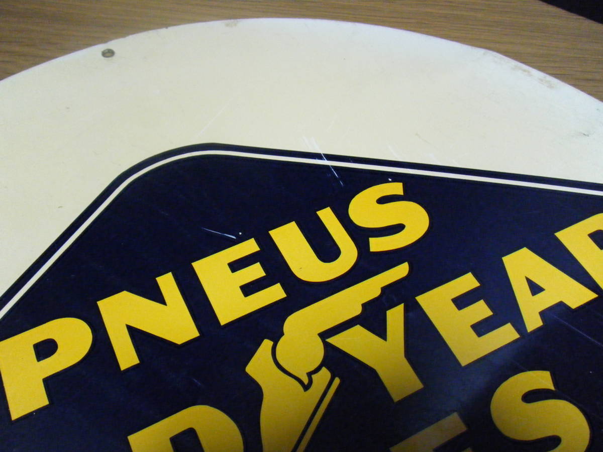 ♪PNEUS GOODYEAR TIRES (グッドイヤータイヤ) スチール看板