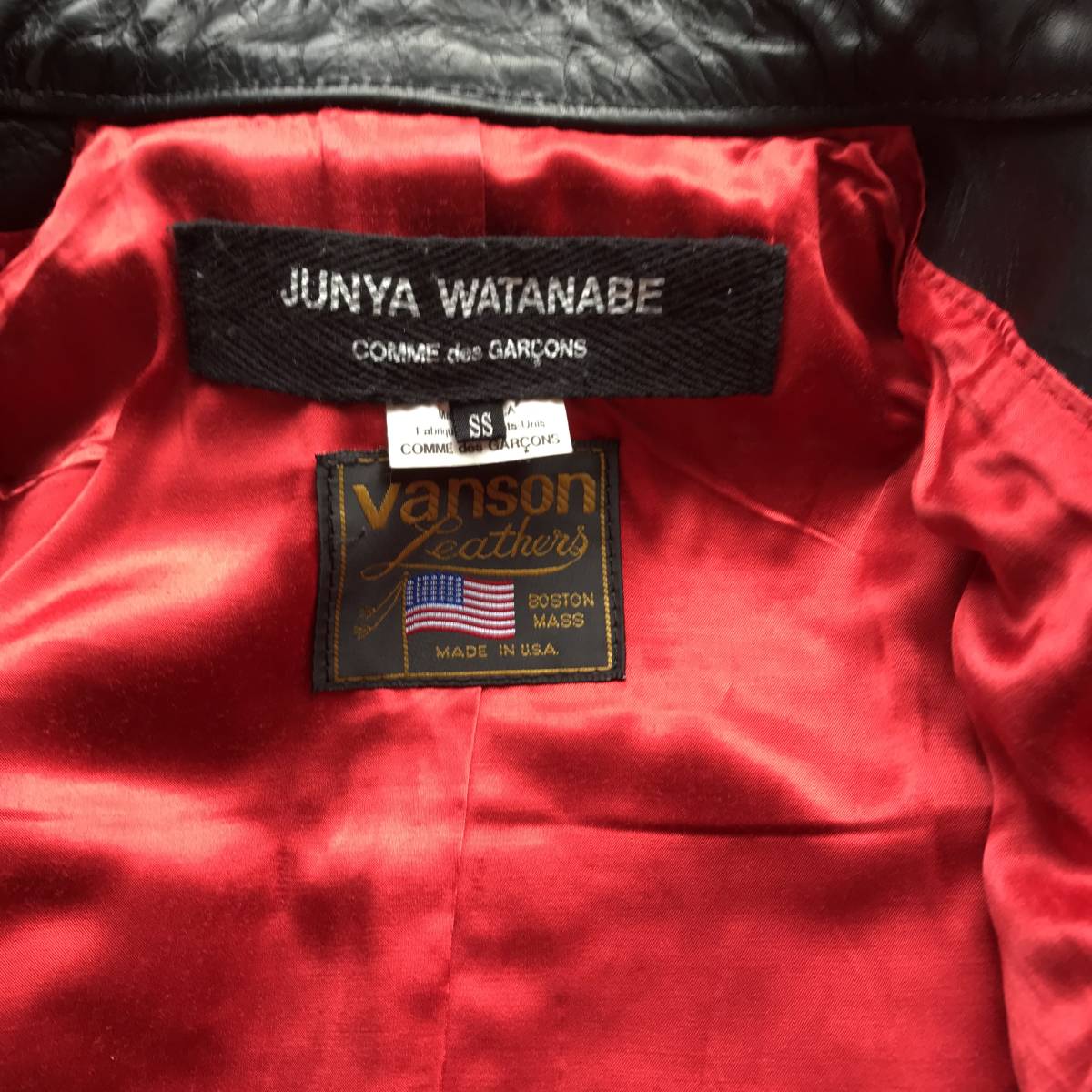 希少 コラボ！ジュンヤワタナベ × バンソン シングル ライダース レザージャケット 別注 限定 ギャルソン vanson junya watanabe レザー_画像6