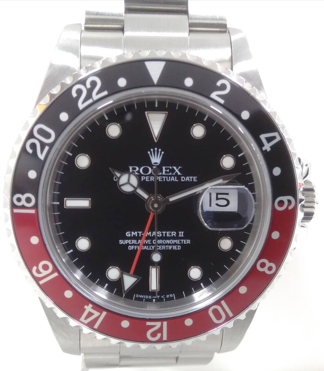 【極美品】ROLEX ロレックス GMT‐MASTERⅡ GMTマスターⅡ X番 16710 腕時計 赤黒ベゼル メーカー修理済み_画像1