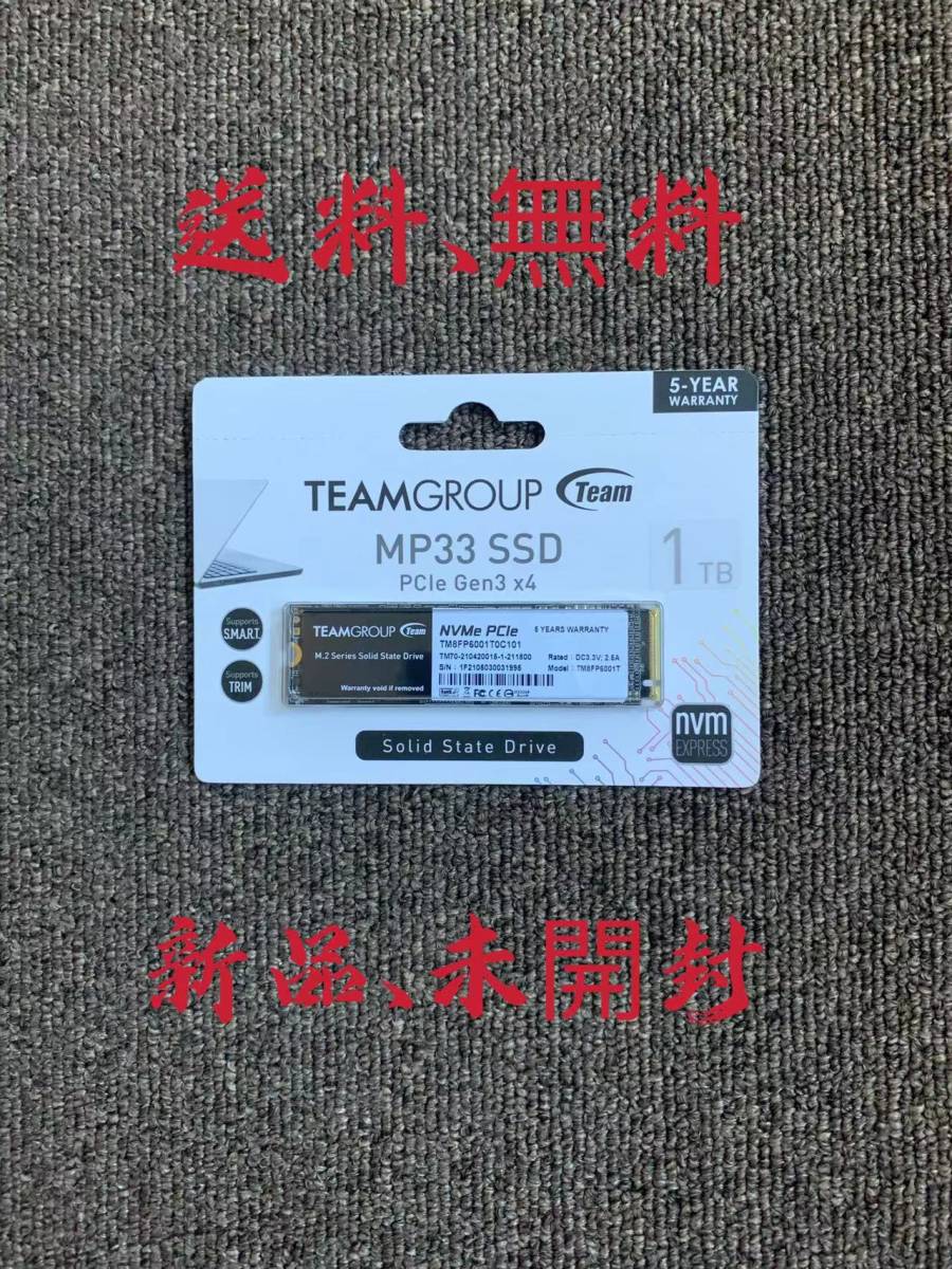 新品　　Team M.2 2280 NVMe SSD 1TB PCIe Gen3x4 MP33シリーズ 