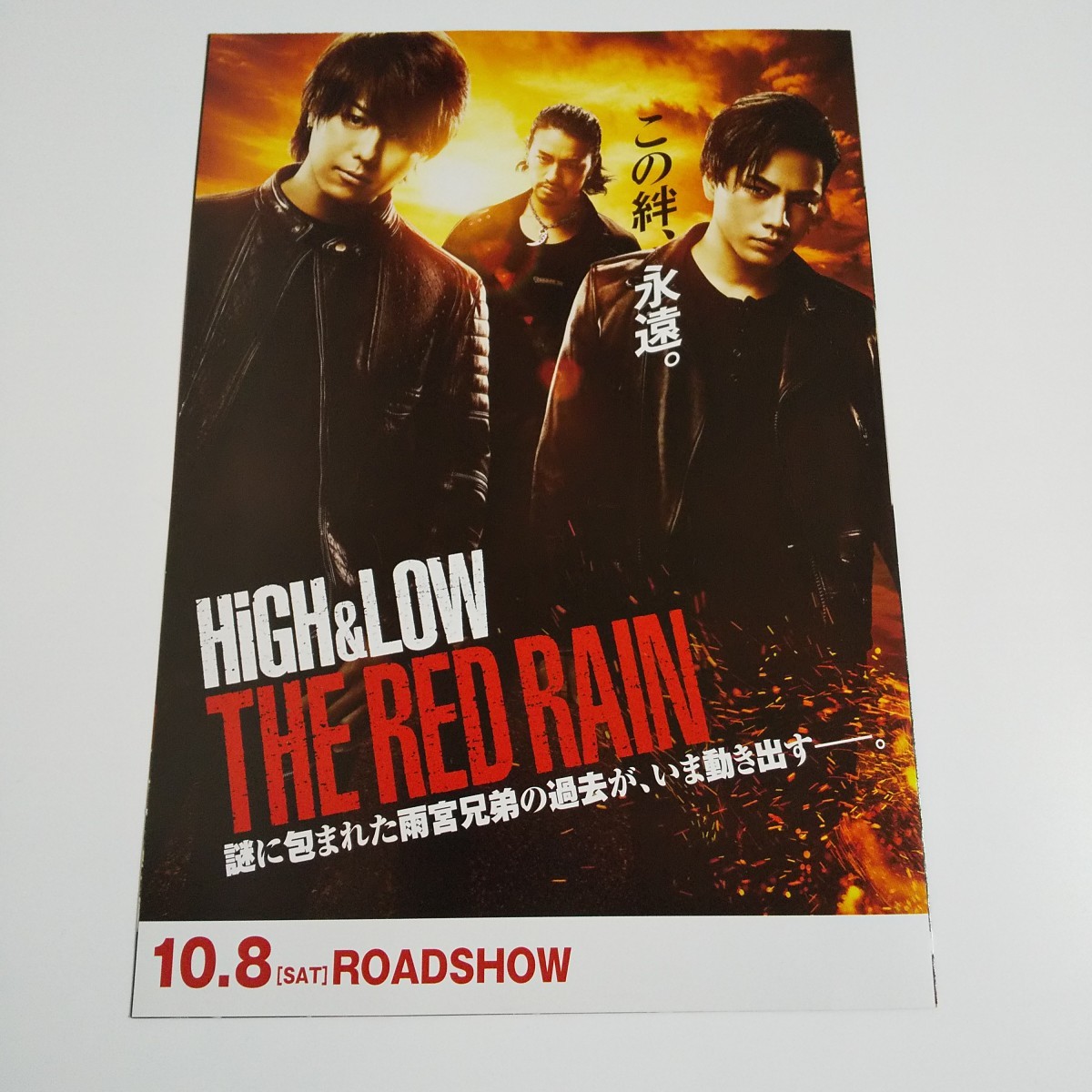 前売り特典【HiGH&LOW THE RED RAIN】クリアファイル★雨宮広斗/登坂広臣★１枚★チラシ１枚★