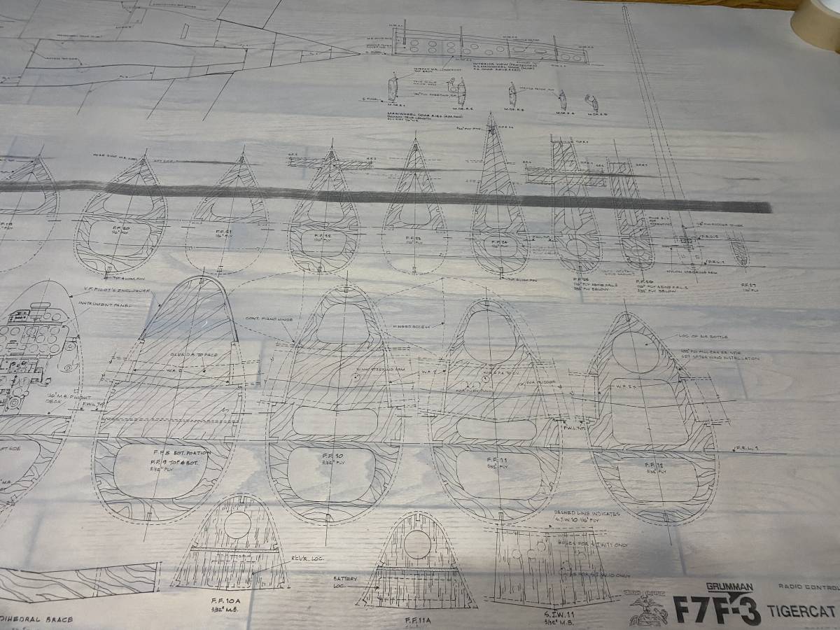原寸設計図グラマン F7F-3タイガーキャット_画像7