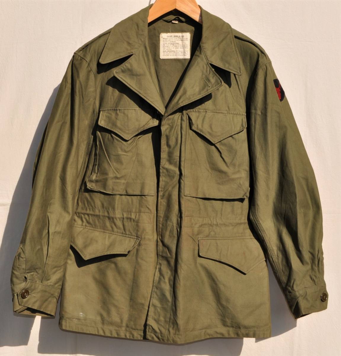 Flower Field M-1943 フード付き Yahoo!オークション - WW2 US ARMY M-1943 フィールドジャケット