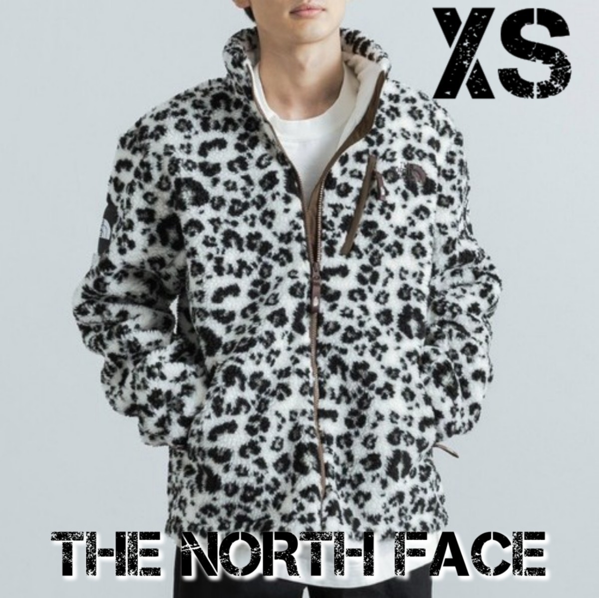XS THE NORTH FACE ホワイトレーベル 韓国限定正規品 新品未使用タグ付き レオパード ヒョウ柄 リモフリース