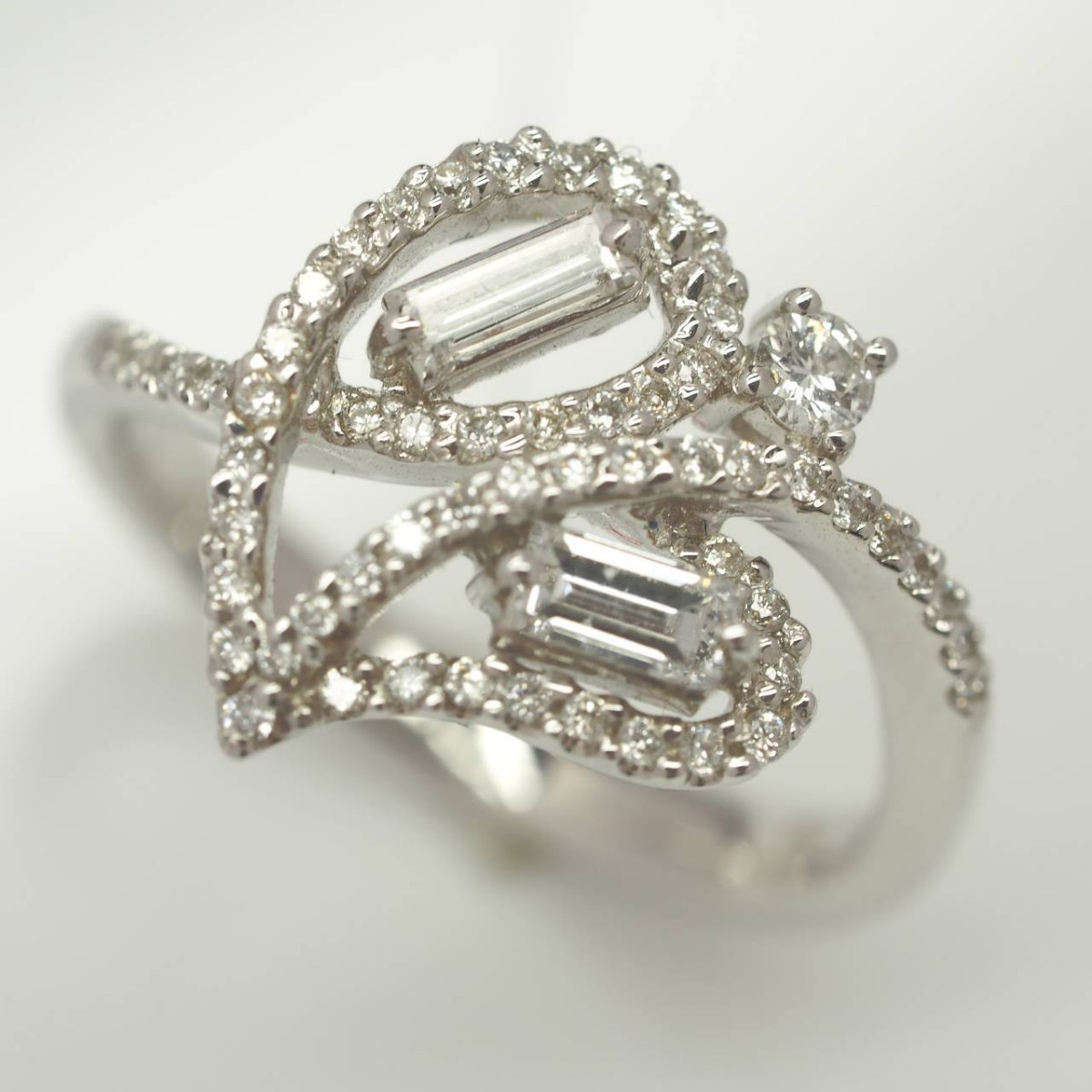 50%OFF ○ou 天然ダイヤモンドリング 750 11号 D0.53ct K18WG