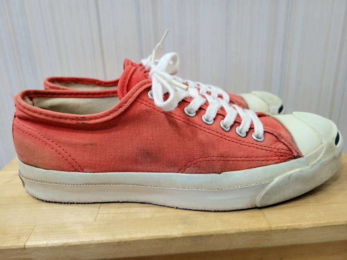 90s USA製 コンバース ジャックパーセル キャンバス 8ハーフ 27cm チリ オレンジ 白 90年代 アメリカ製 converse ビンテージ_画像3