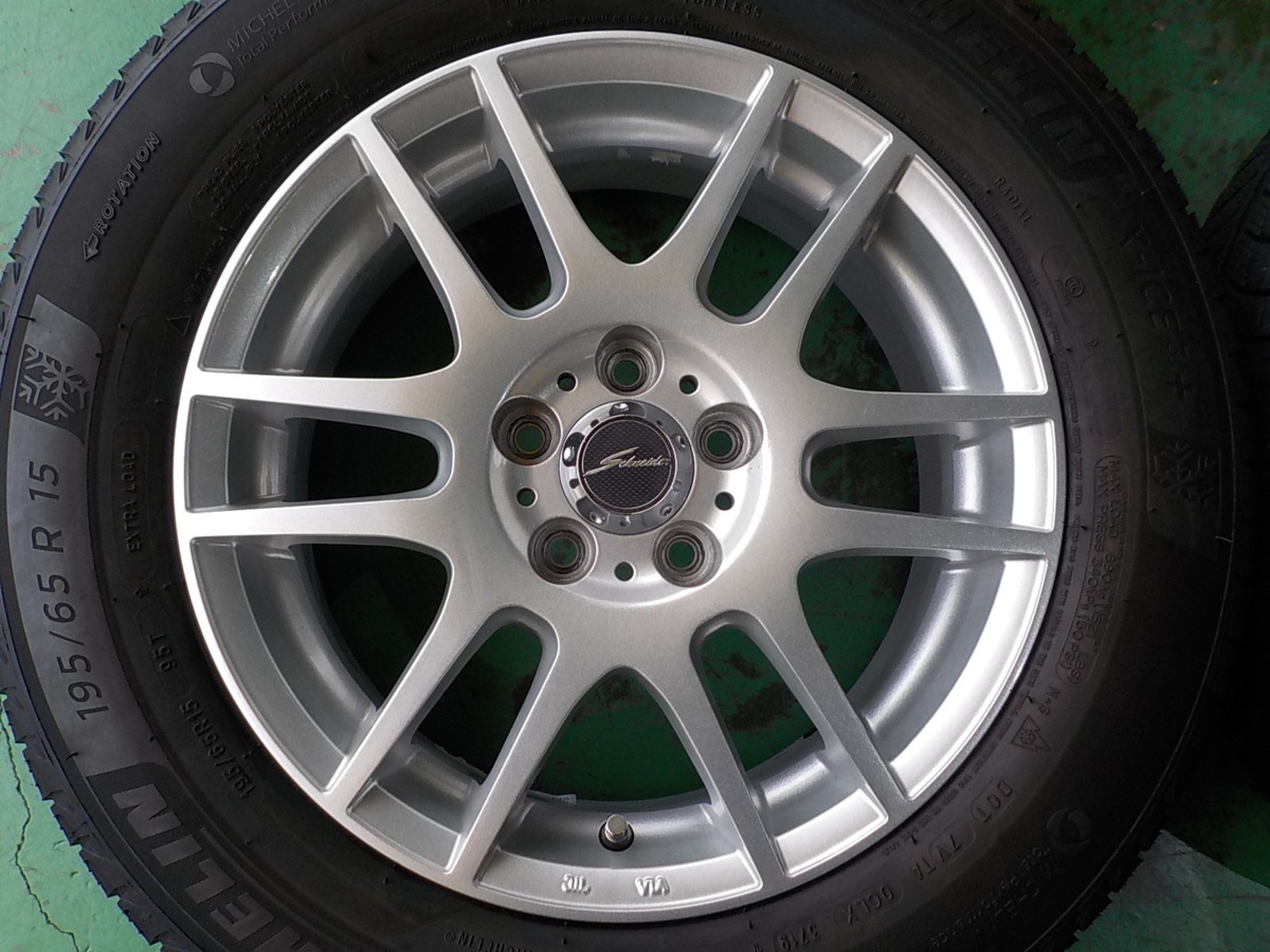 D15003 Ａ－ＴＥＣＨ シュナイダー ６Ｊ ＋４３ ミシュラン X-ICE 195/65R15 付き プリウス ウィッシュ プレミオ アリオン 等_画像2