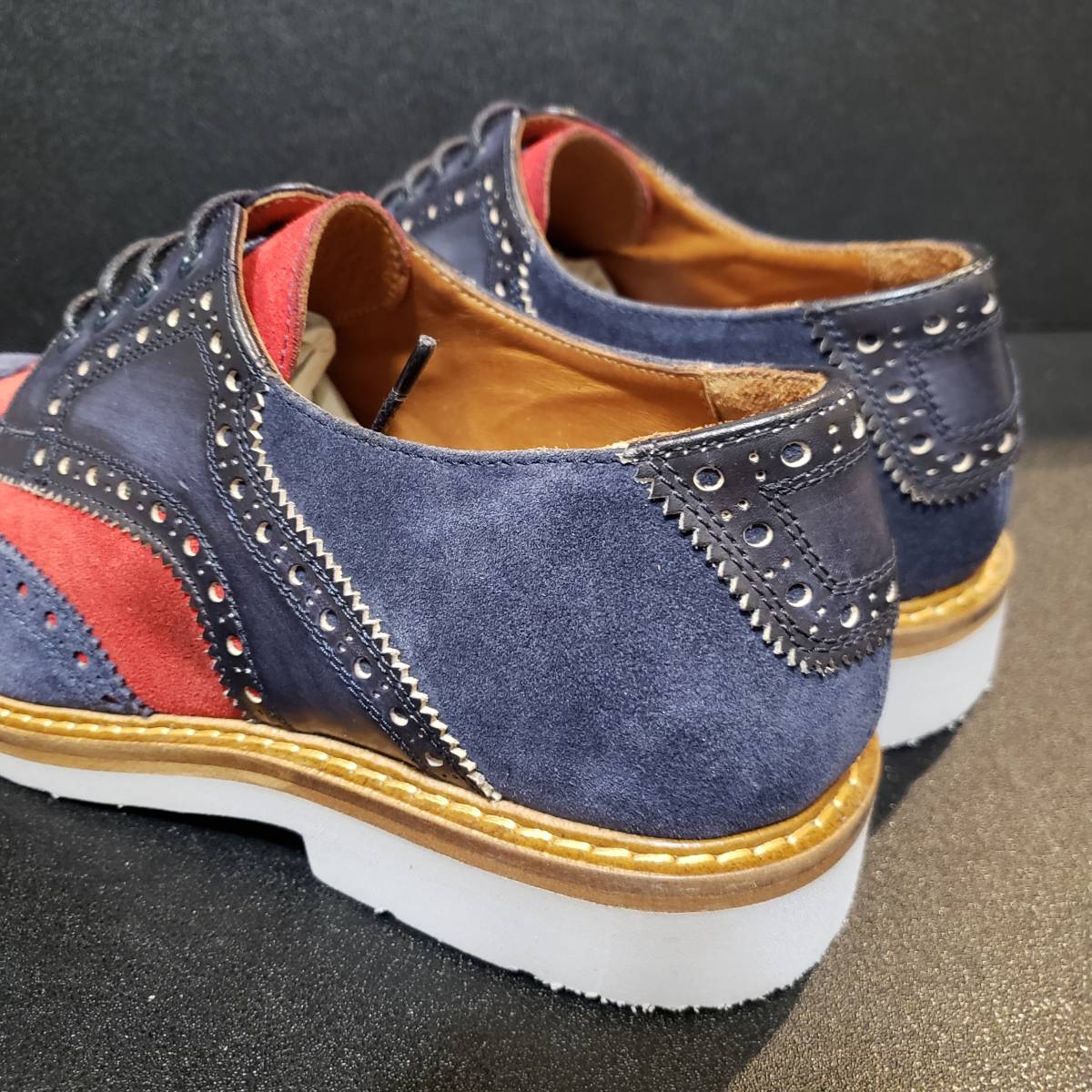 ボッティ（Botti） イタリア製革靴　赤＋青　41.5_画像7